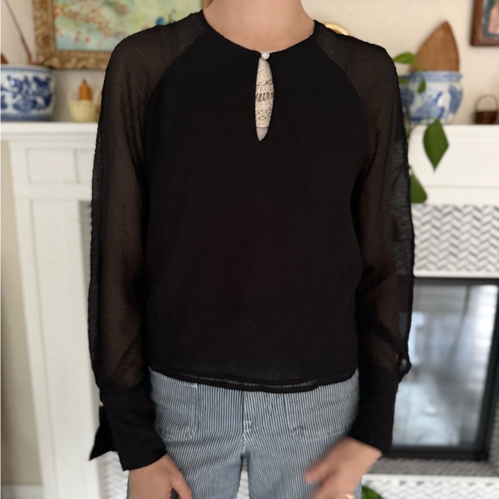 Calvin Klein Black Sheer Top